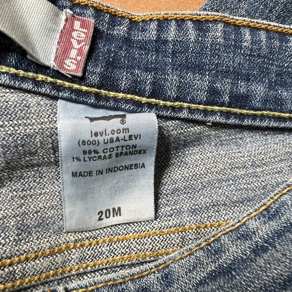 Levis 515 Bootcut Jeans Womens 20M Plus Short Blue Denim 40x30 Stretch High Rise - Picture 5 of 8
